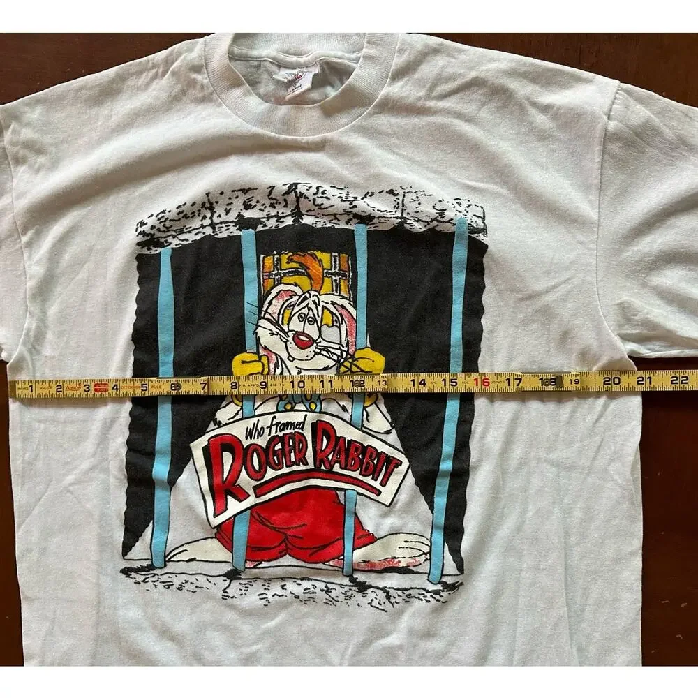 Vintage 1980s Who Framed Roger Rabbit 3D Jail Graphic T Shirt Single Stitch Mens